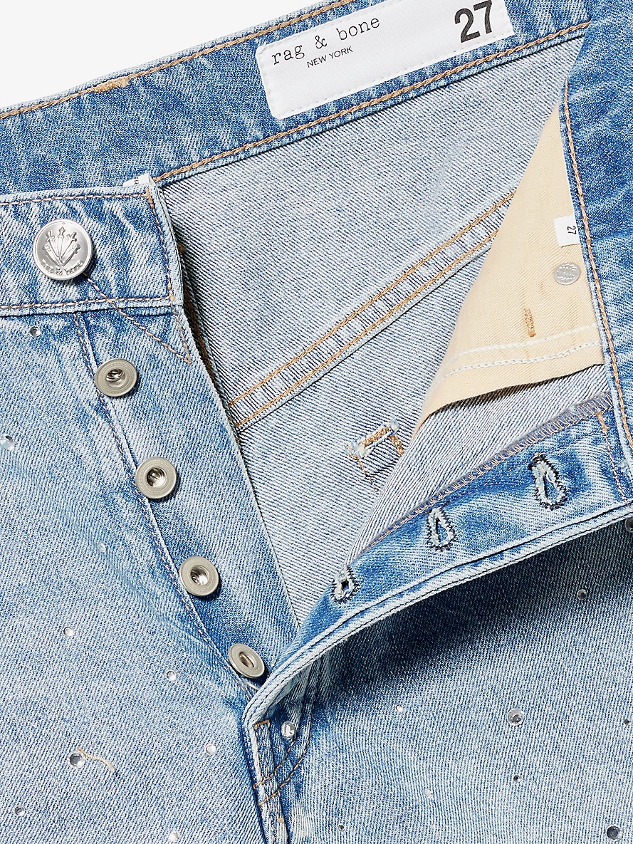 Solana rhinestone-embellished denim shorts - 7