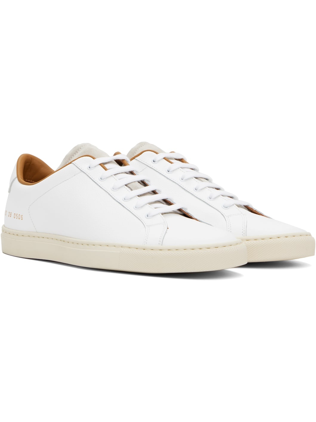 White Retro Low Profile Sneakers - 4
