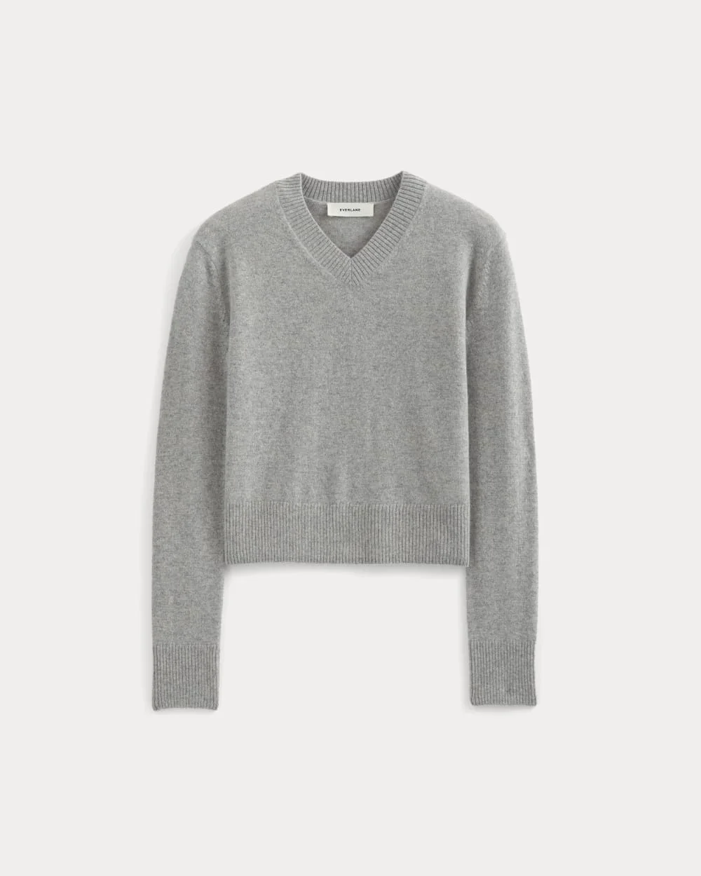 CASHMERE CROPPED HIGH-V SWEATER - 1