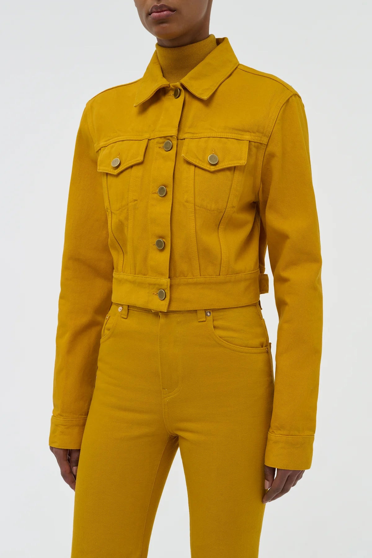 Bronte Jacket in Golden Birch Recycled Cotton Denim - 5