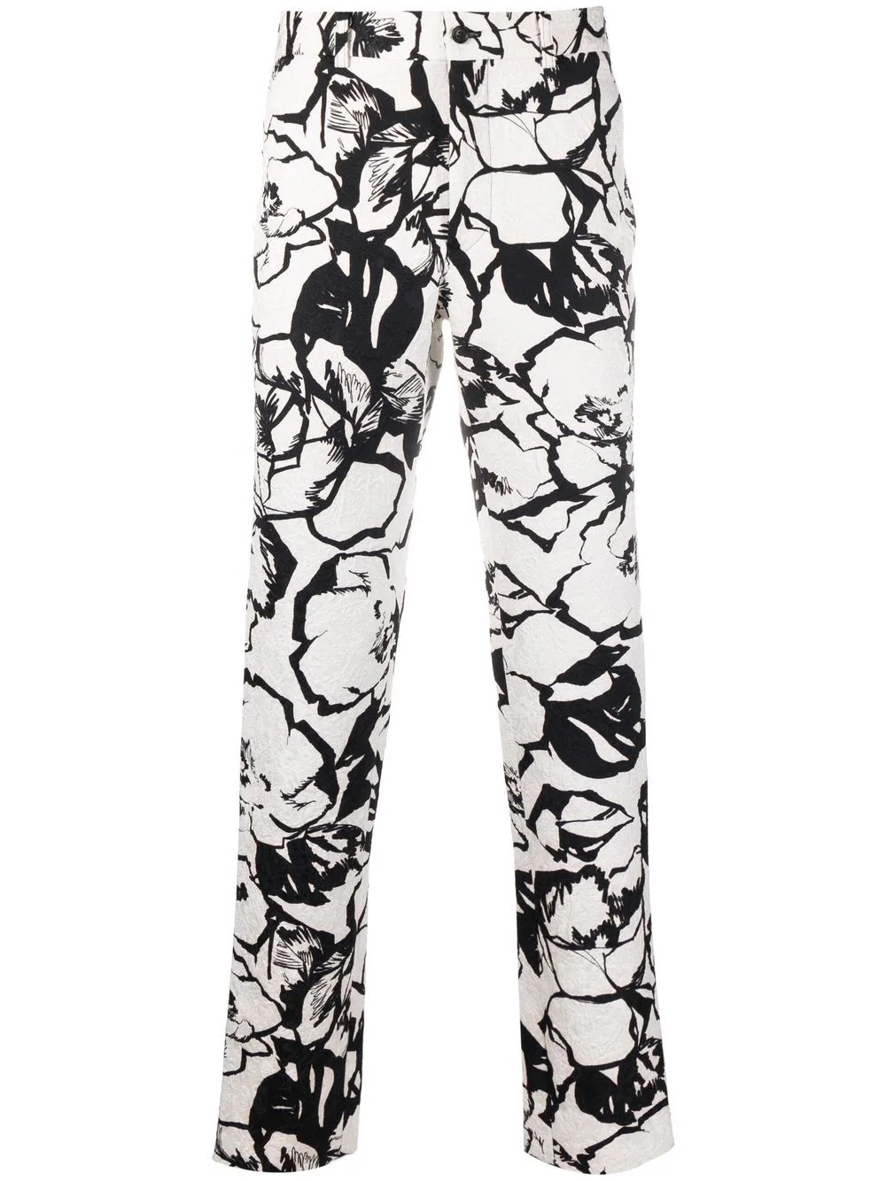 floral-print straight-leg trousers - 1