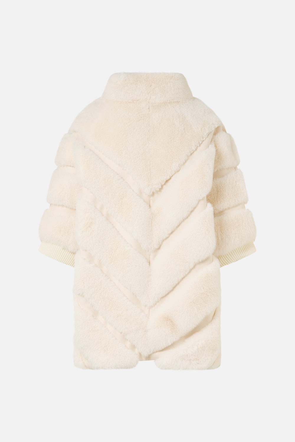 FAUX FUR SHORT SLEEVE SLOUCH JACKET - 8
