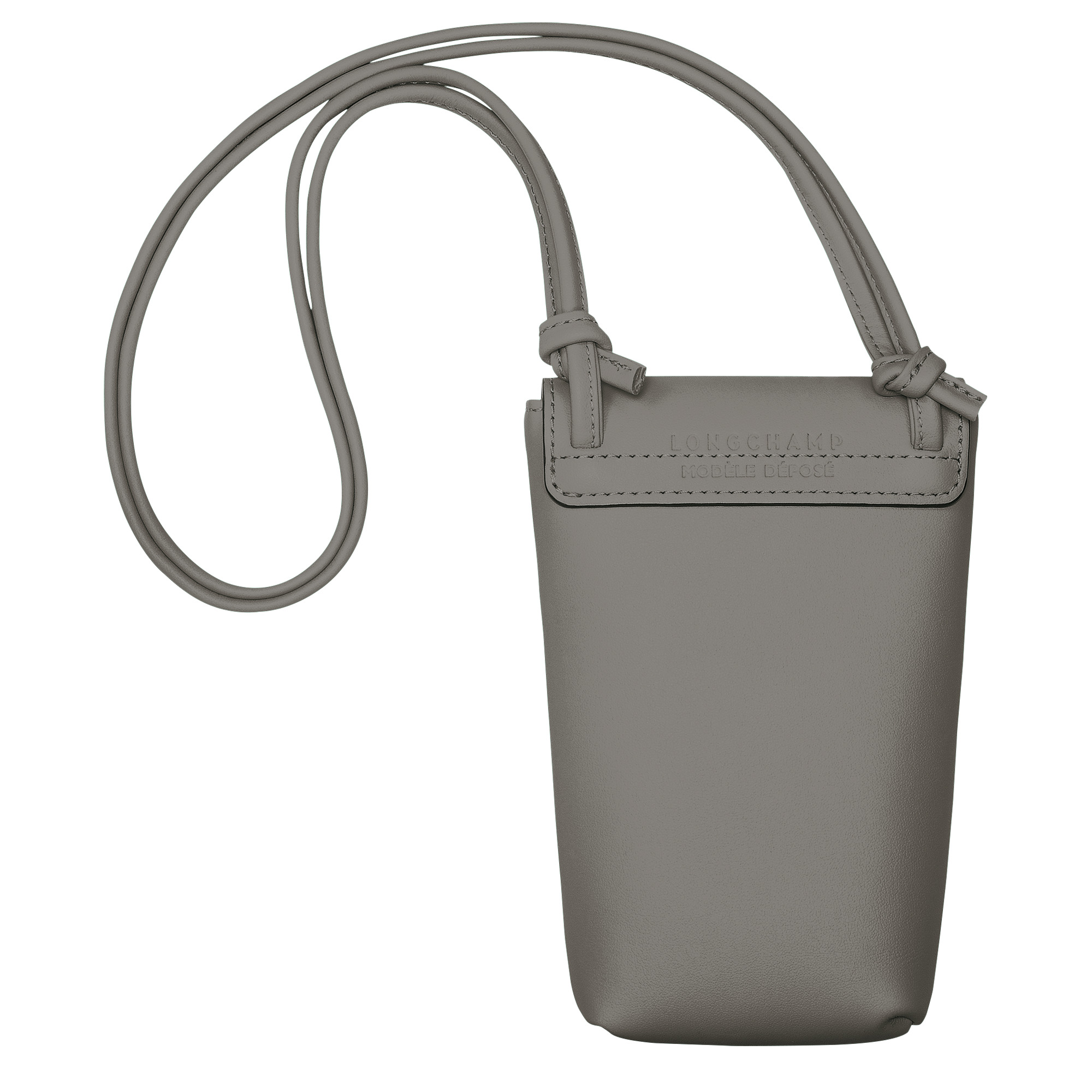 Le Pliage Xtra Phone case with leather lace Turtledove - Leather - 4
