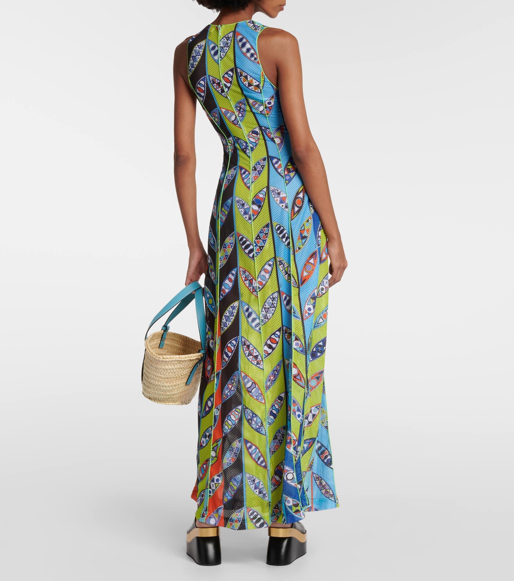 Printed net maxi dress - 3