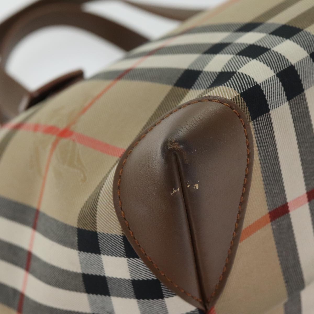 Burberry Nova Check Tote Bag Canvas Leather Beige Brown Gold - 14