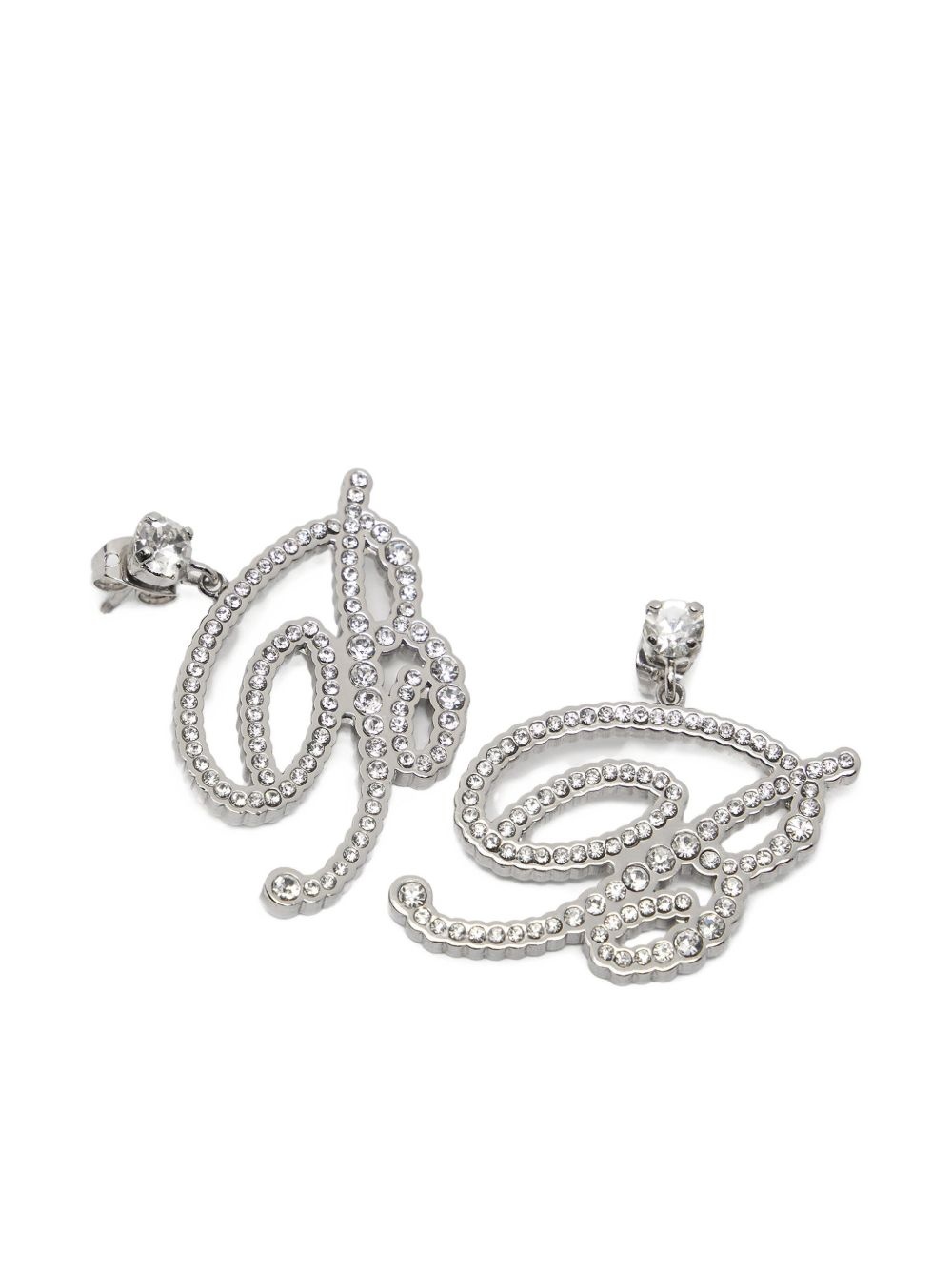 crystal-logo earrings - 4