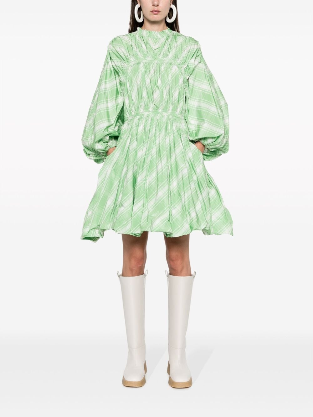 plaid-check pattern minidress - 2