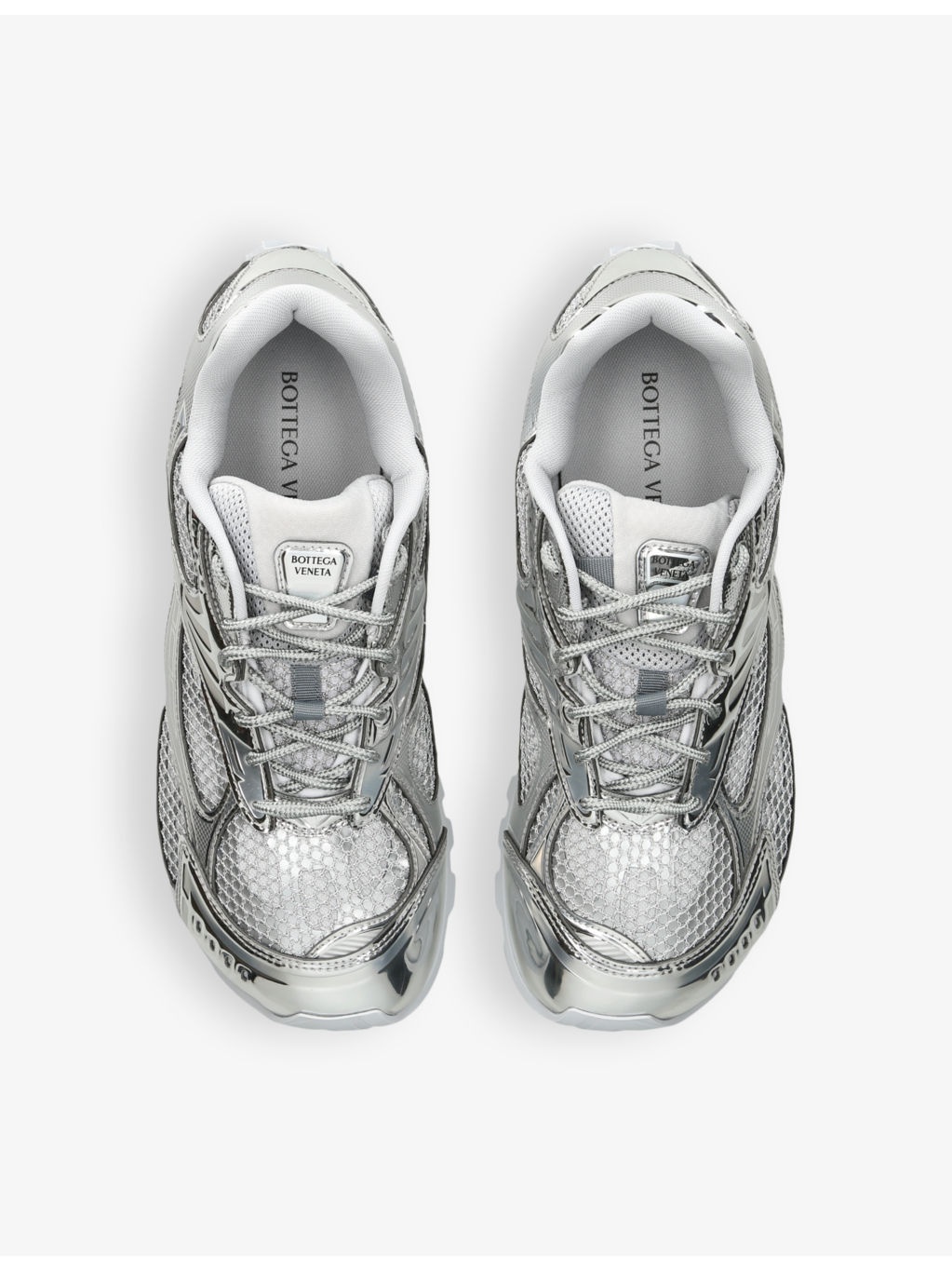 Orbit metallic-panel net-covered low-top trainers - 2