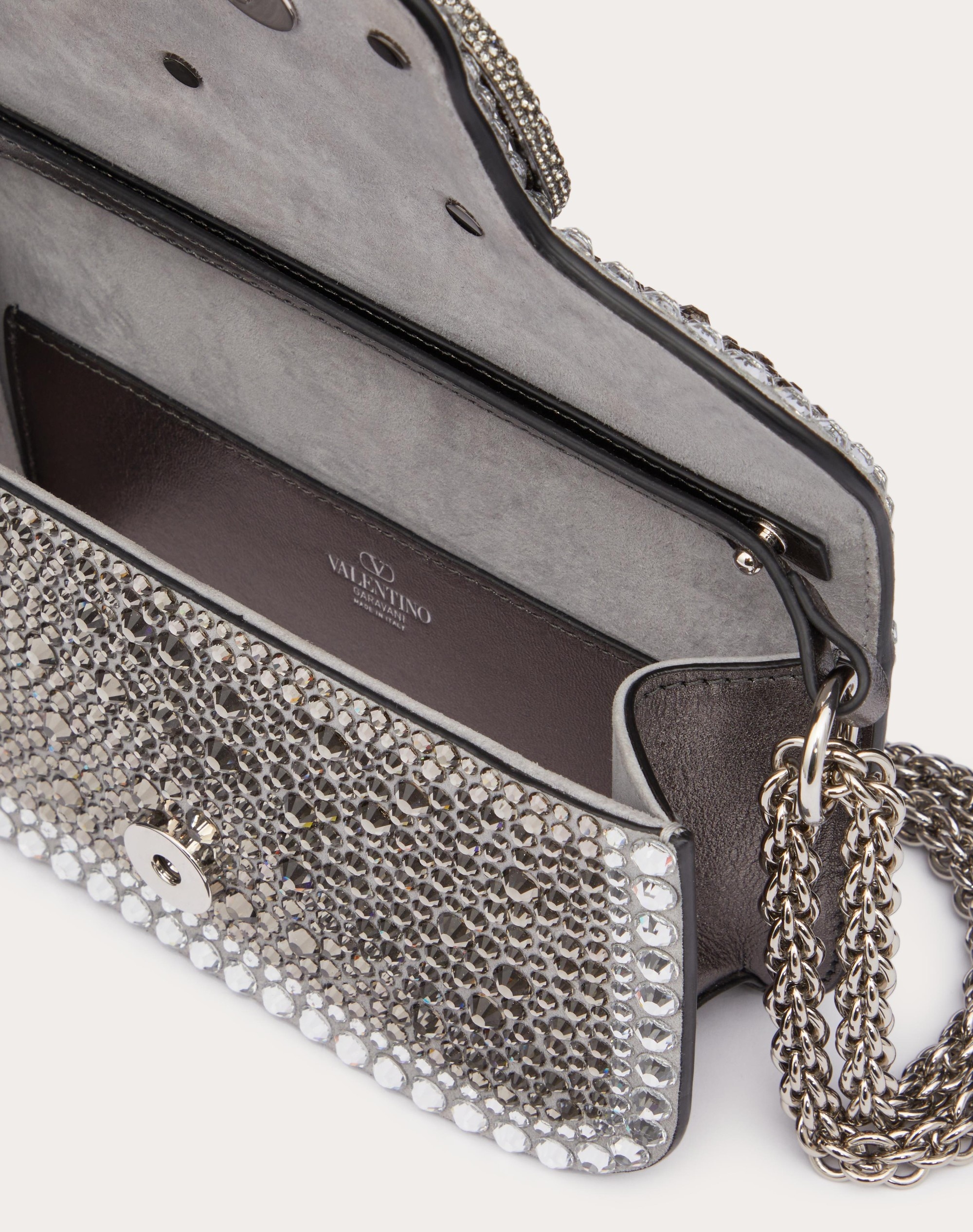 SMALL VALENTINO GARAVANI LOCÒ SHOULDER BAG WITH RHINESTONES - 7