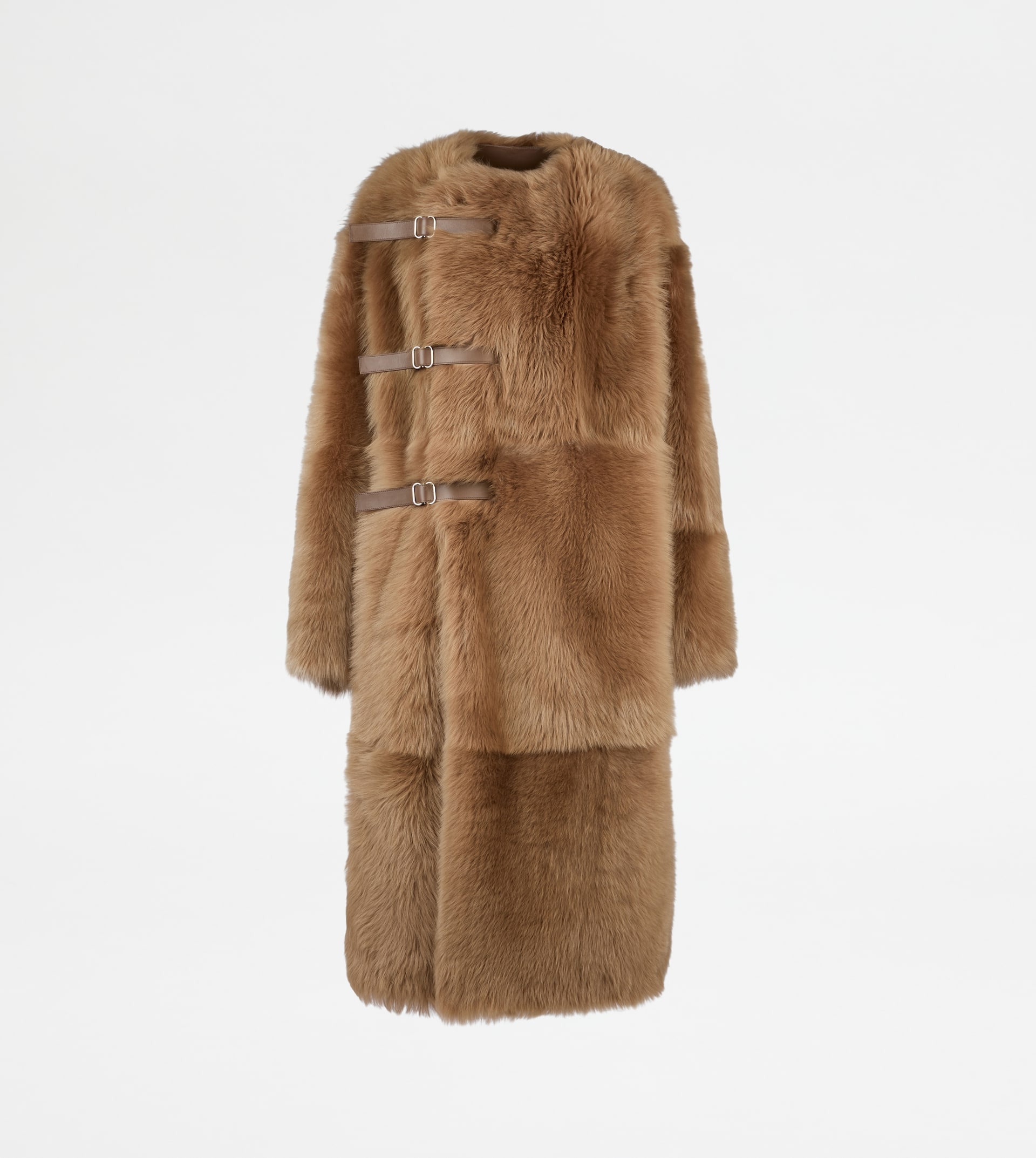 OVER COAT IN SHEARLING - BROWN - 1