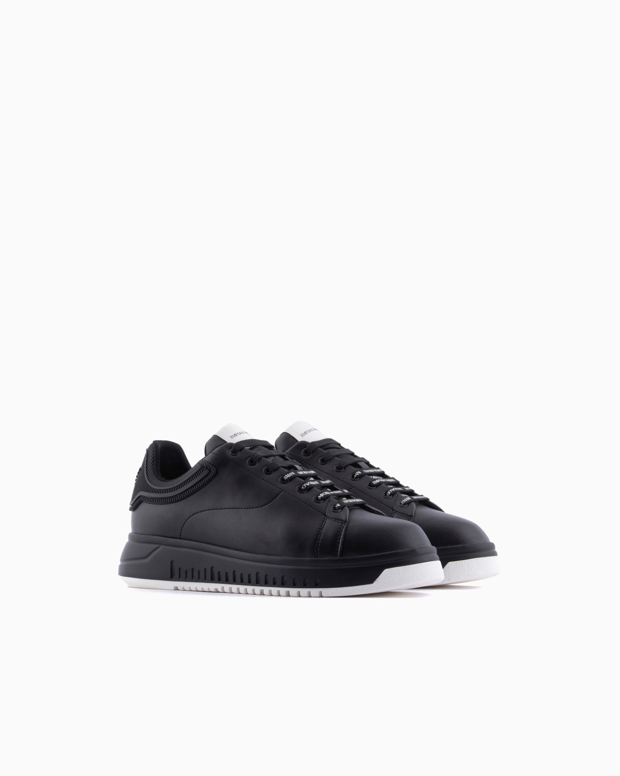 Leather sneakers with rubber back knurled sole - 2