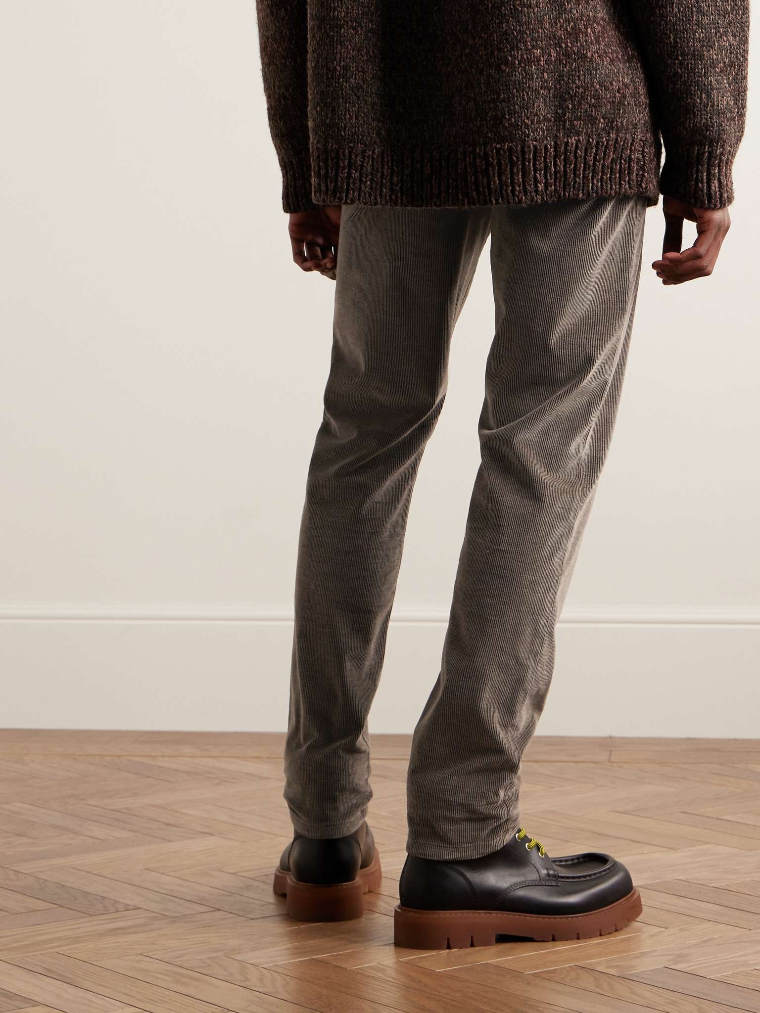 Slim-Fit Straight-Leg Cotton-Blend Corduroy Trousers - 4