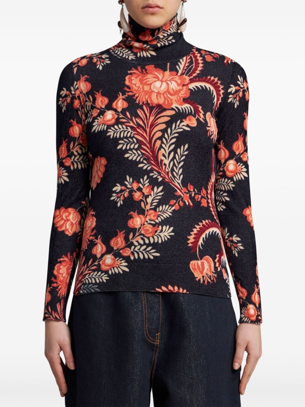 floral-print jumper - 2