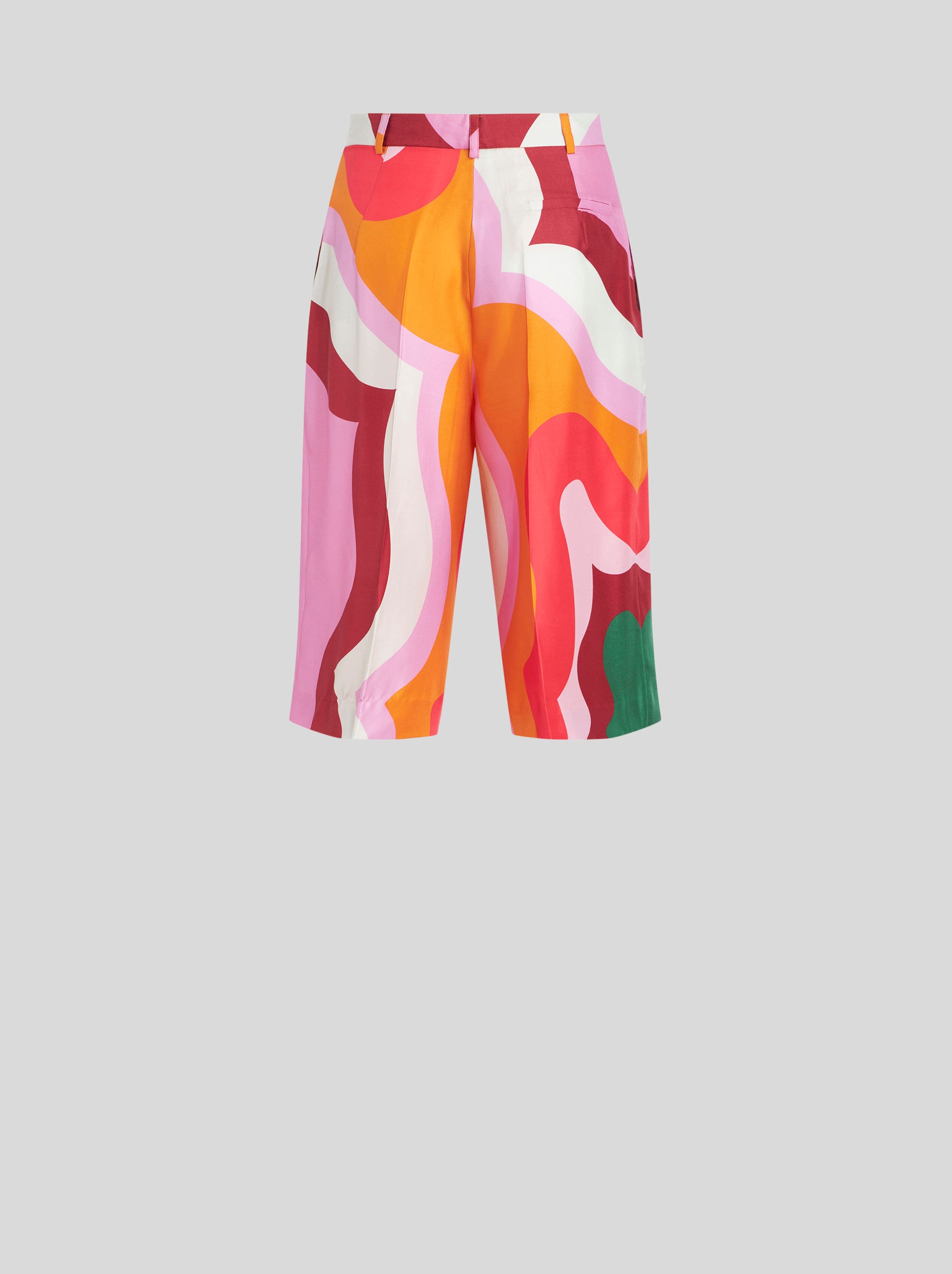 COLOUR BLOCK SILK BERMUDAS - 2