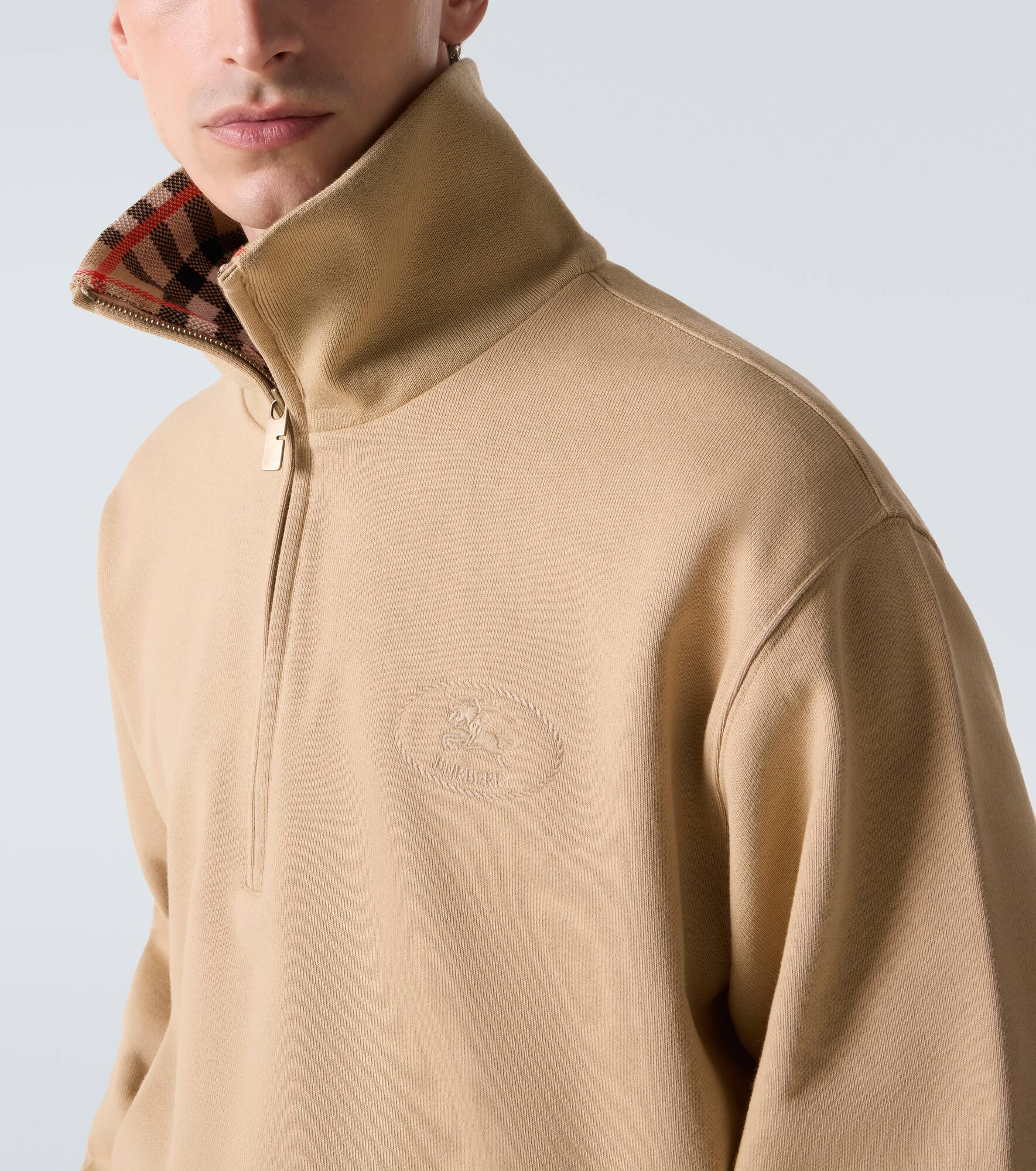 Burberry Check cotton jersey half-zip sweatshirt - 6