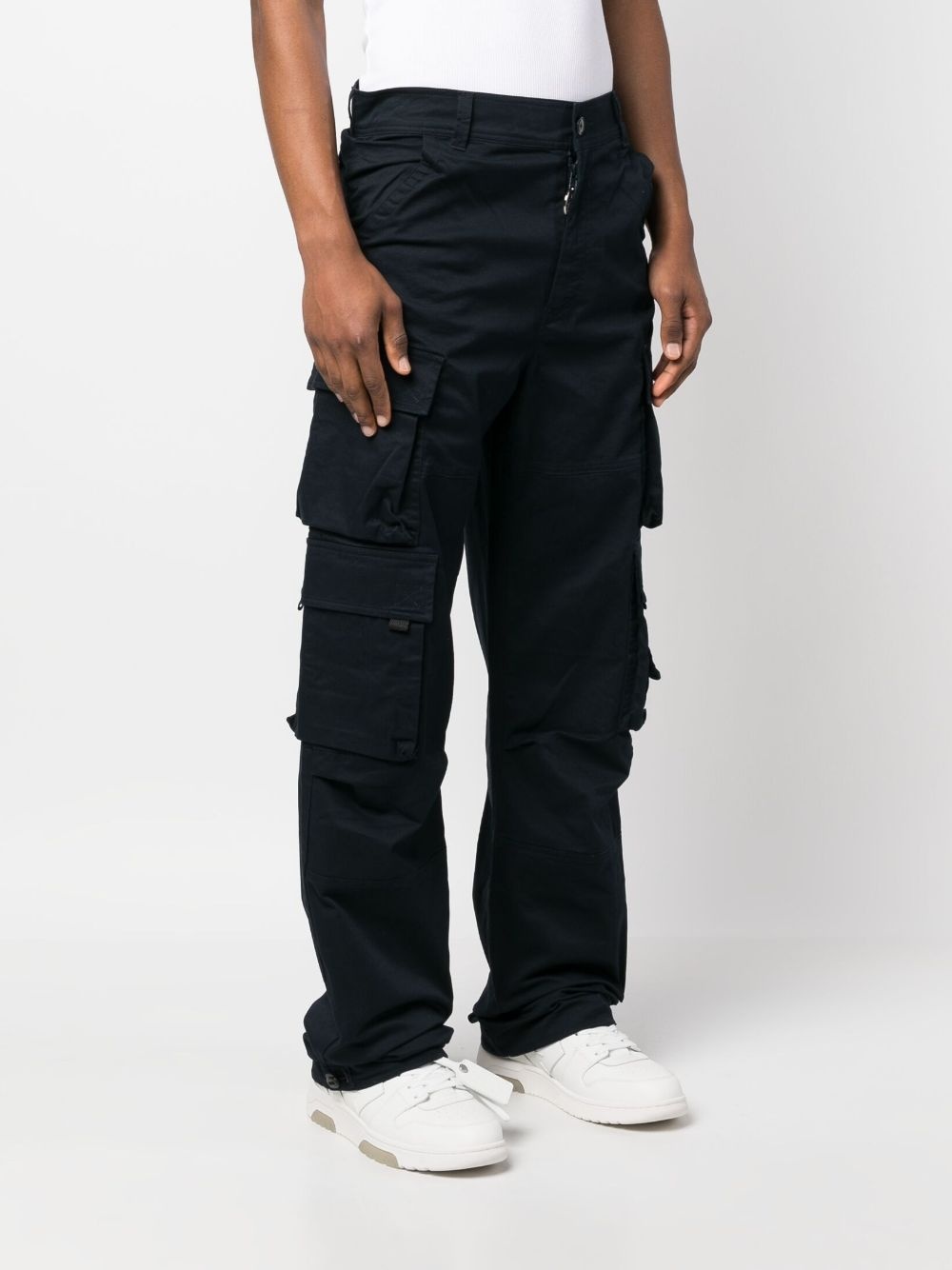 logo-embroidered cargo trousers - 3