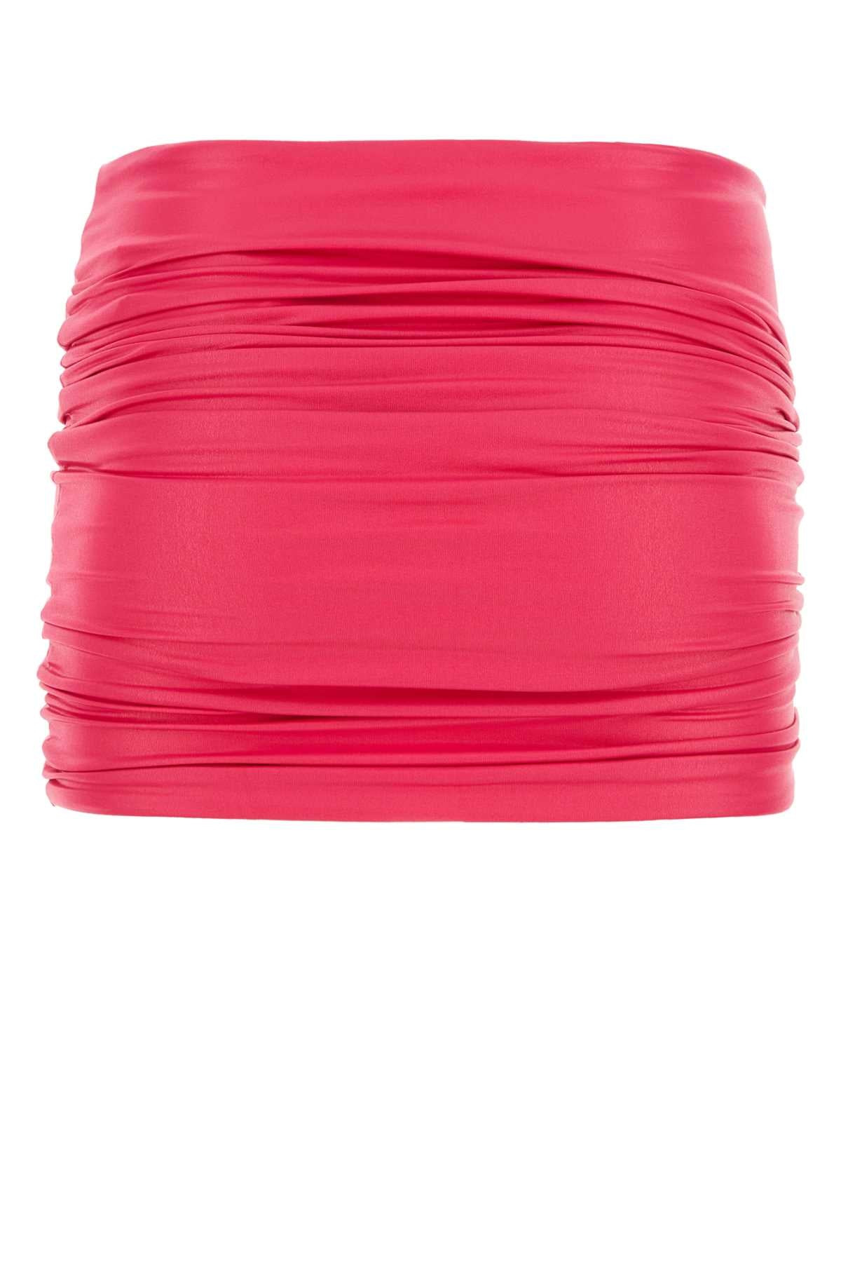 The Attico Women Fuchsia Stretch Nylon Mini Skirt - 2