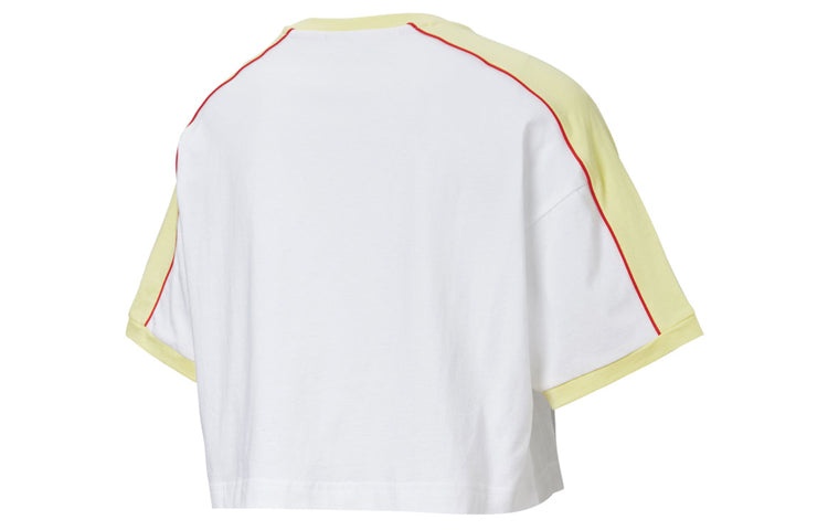 (WMNS) PUMA x Rdet Tee Multicolor Splicing Round Neck Short Sleeve White 598074-02 - 2
