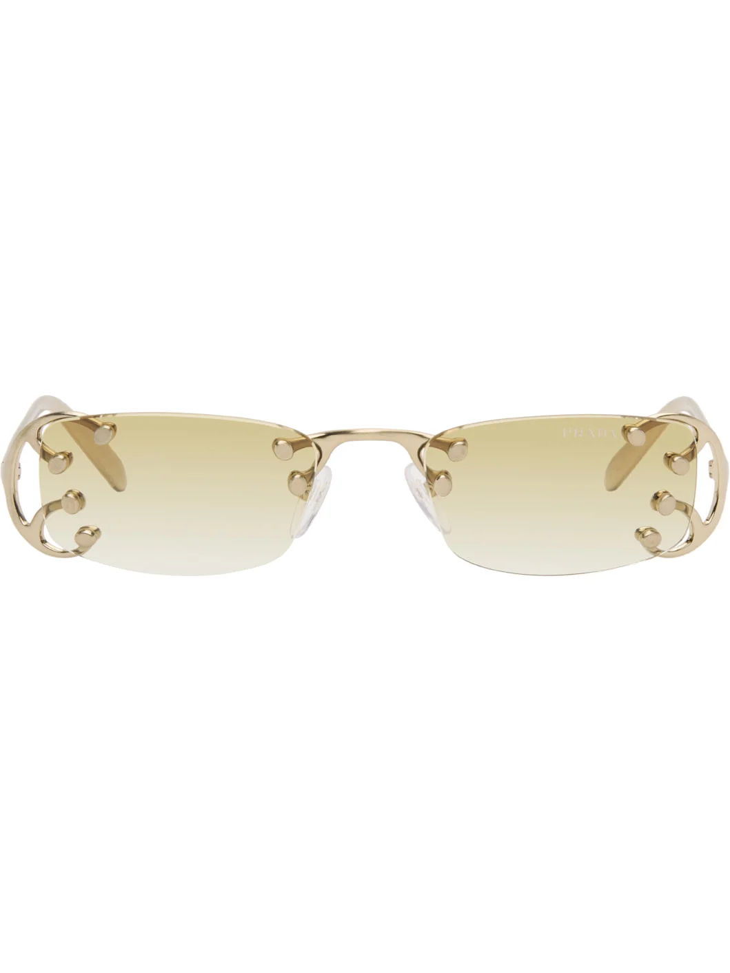 Gold Rimless Metal Sunglasses - 1