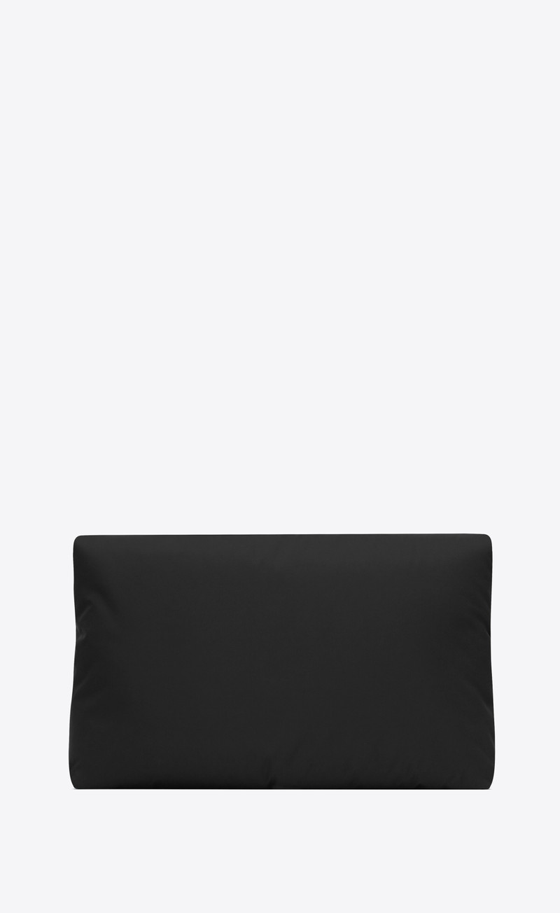 SAINT LAURENT cassandre large envelope pouch in nylon outlook