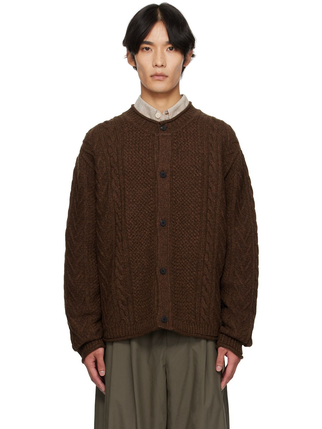 Brown Twisted Cardigan - 1