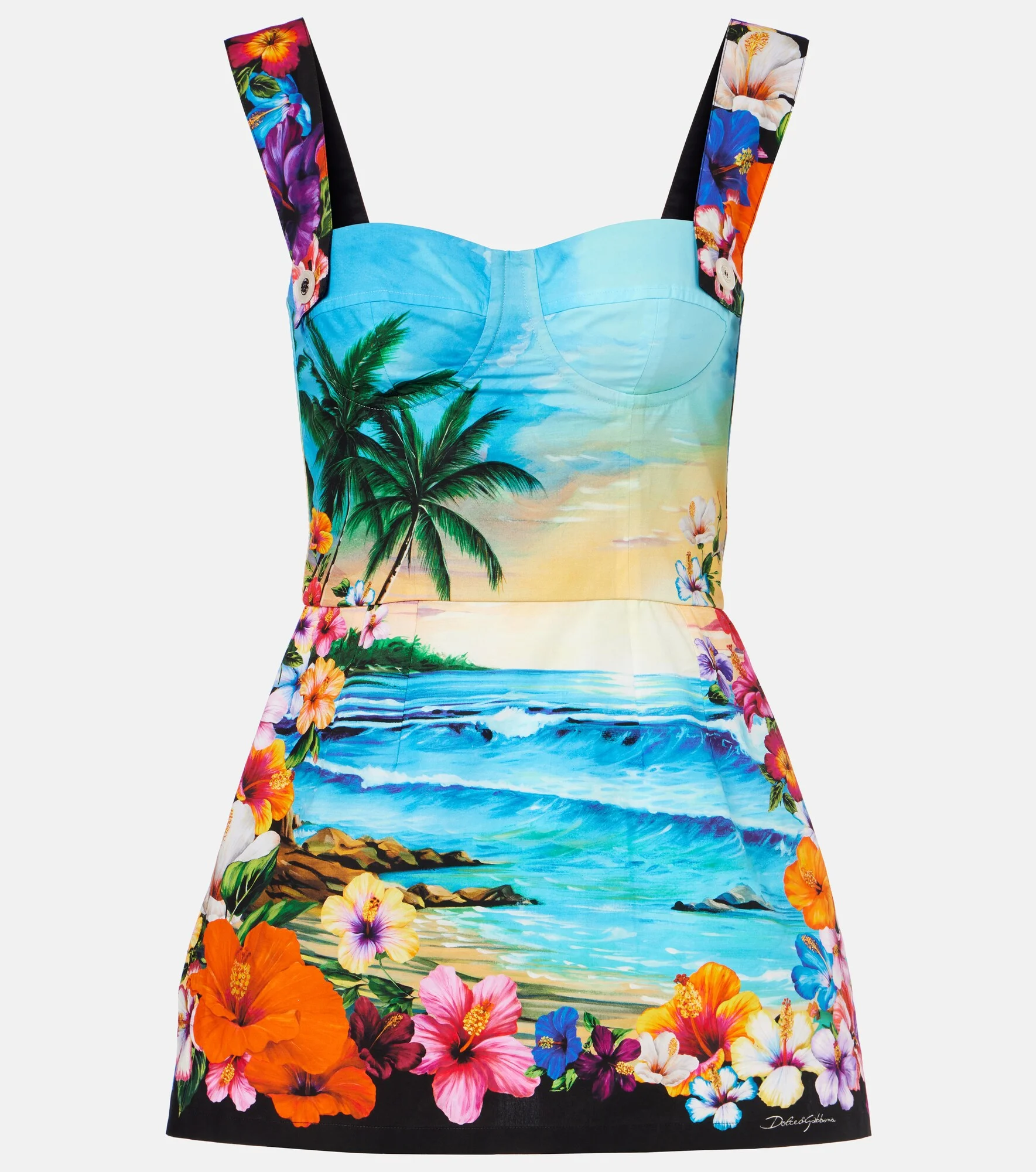 Printed cotton minidress - 1