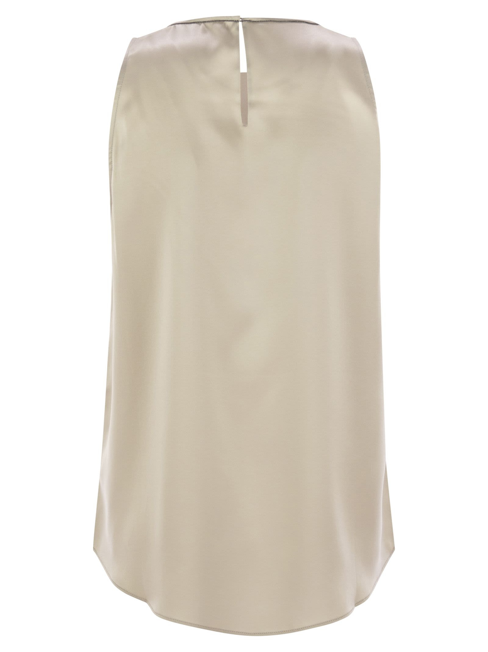 Brunello Cucinelli Women Stretch Silk Satin Top With Jewellery - 2