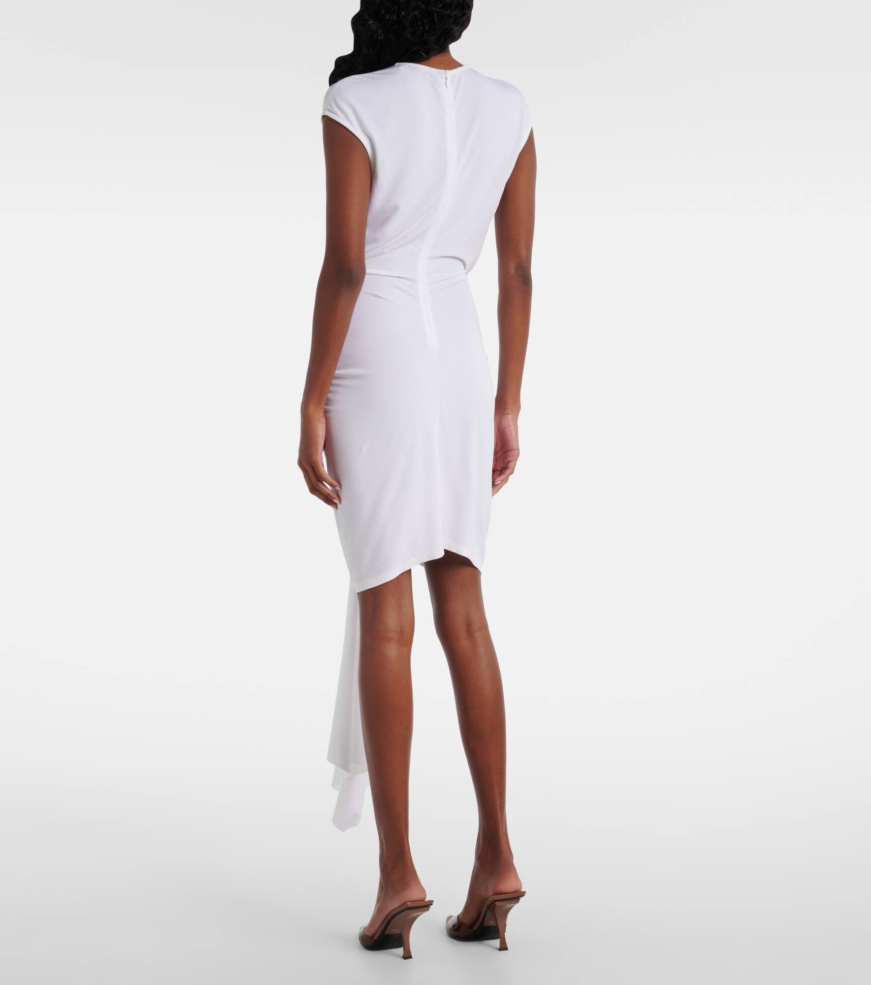 Gathered cutout jersey minidress - 3