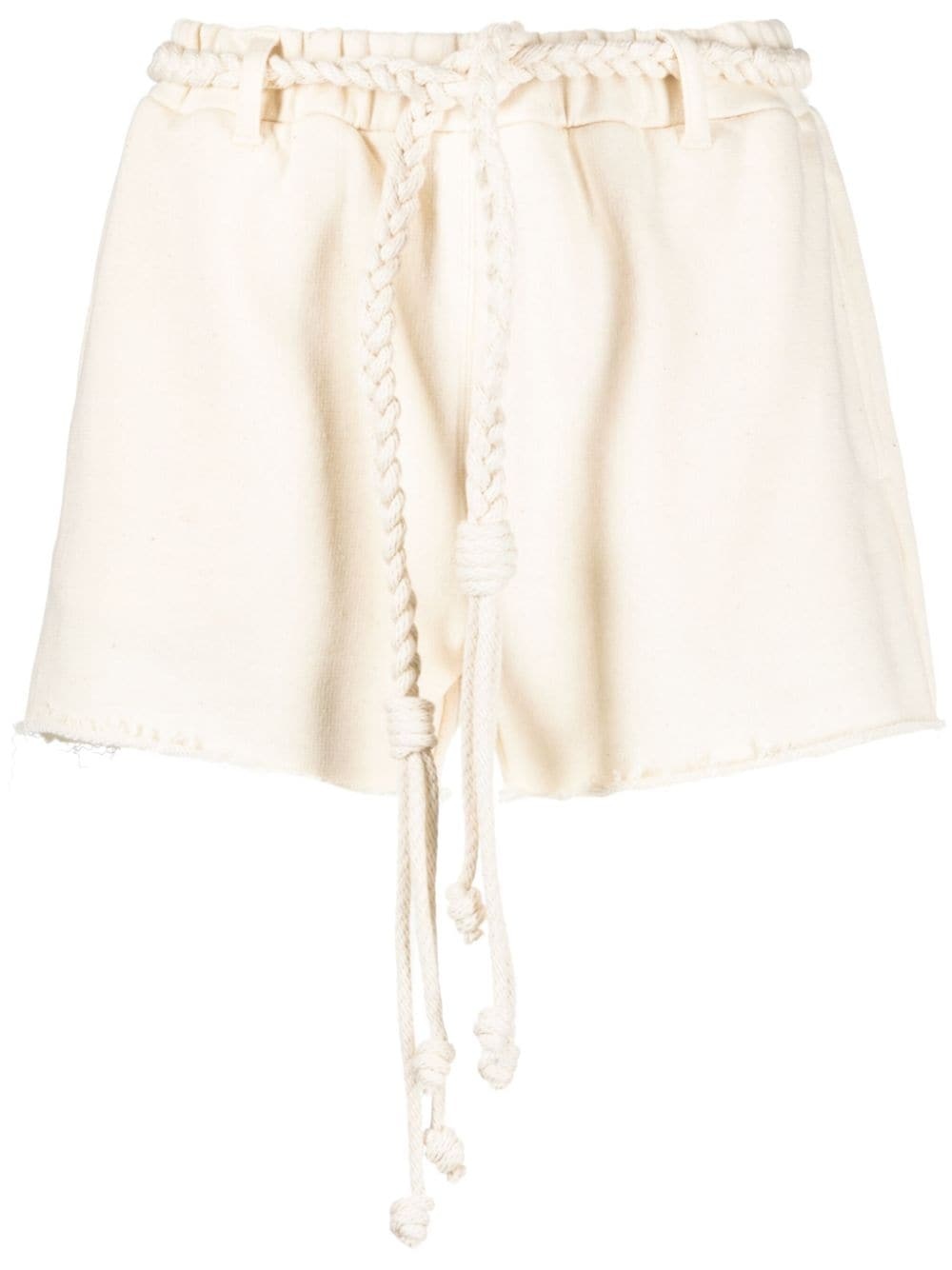 braided-belt cotton shorts - 1