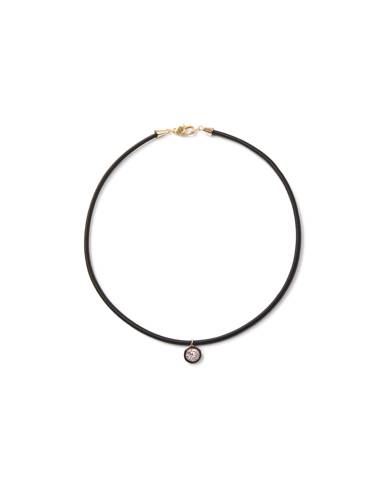 BLACK CORD PENDANT NECKLACE - 5