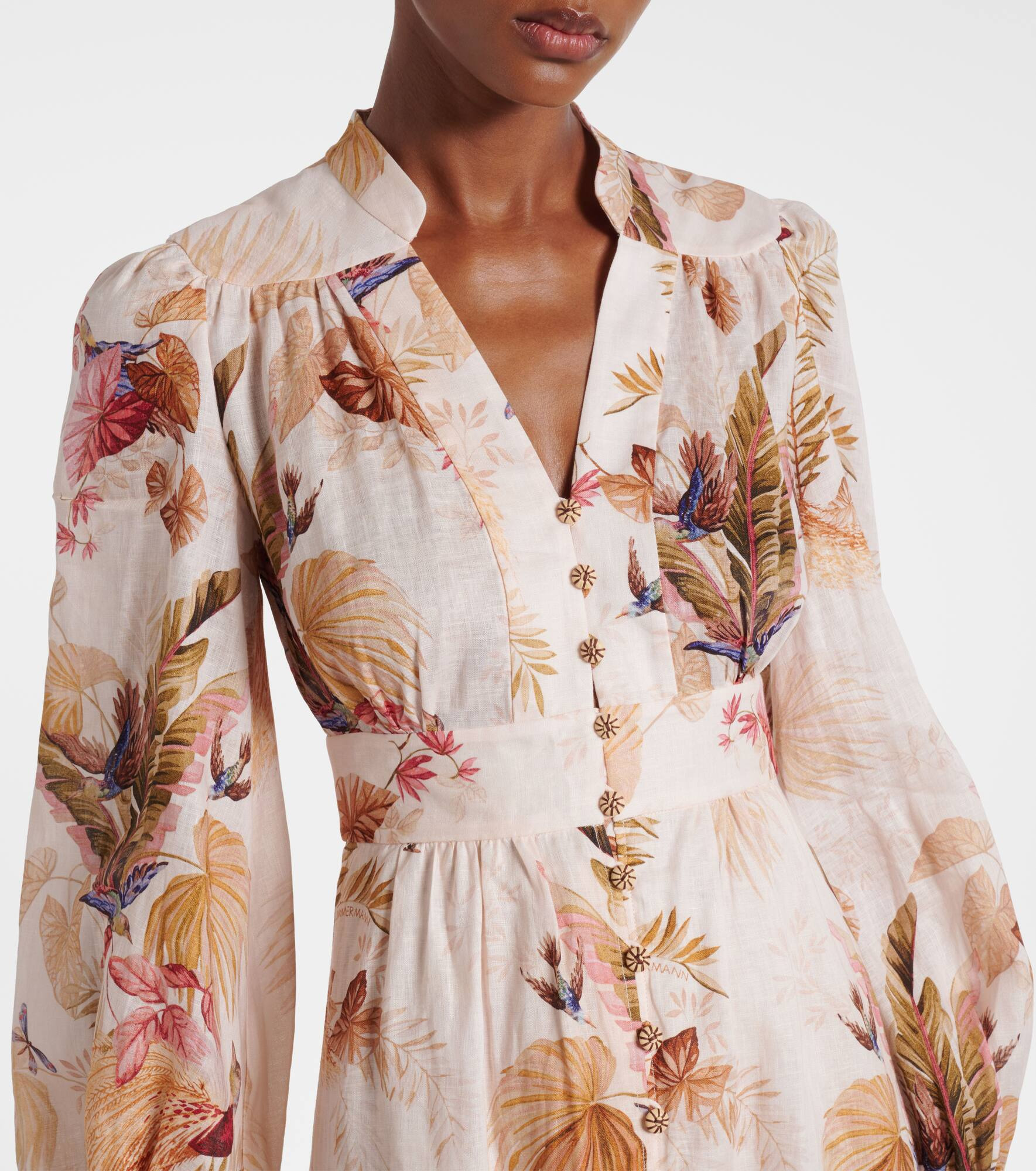 Ascension floral linen midi dress - 4