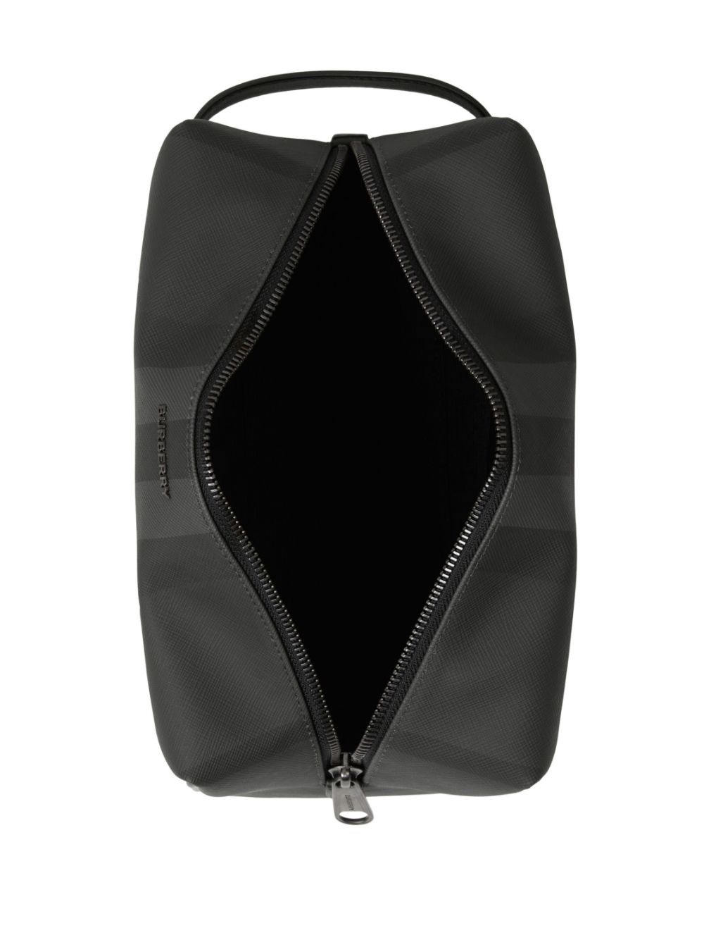 checked leather travel pouch - 4