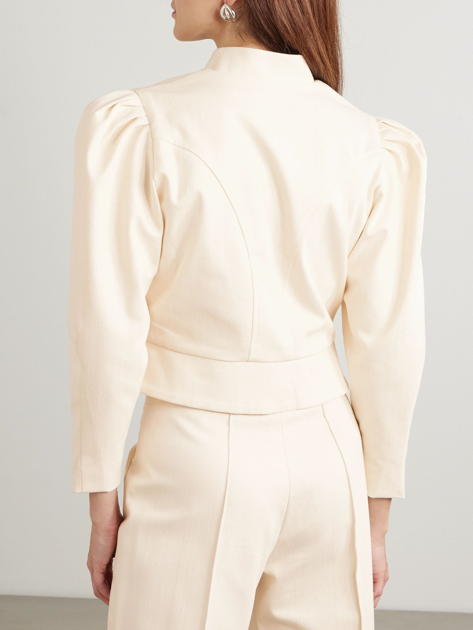 Amoako denim peplum jacket Ecru - 3