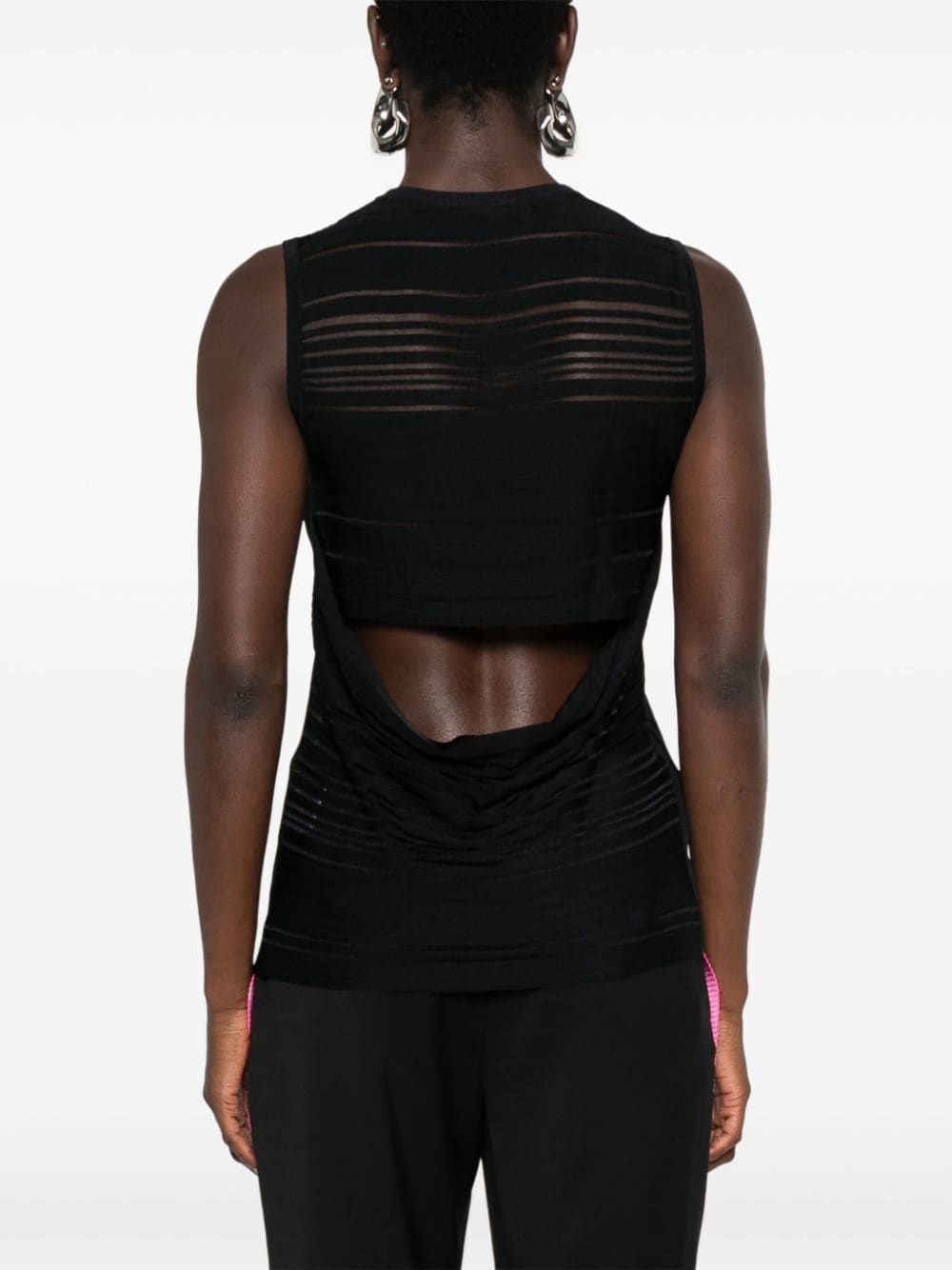 open-back ribbed tank top - 4