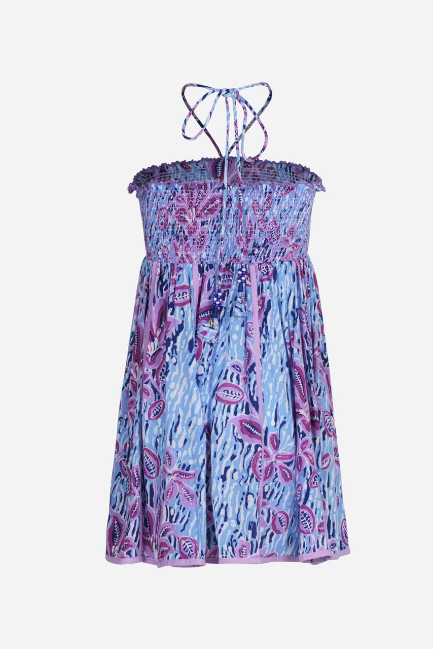 Mini Dress Cycas for girls - Blue Exotic Forest - 2