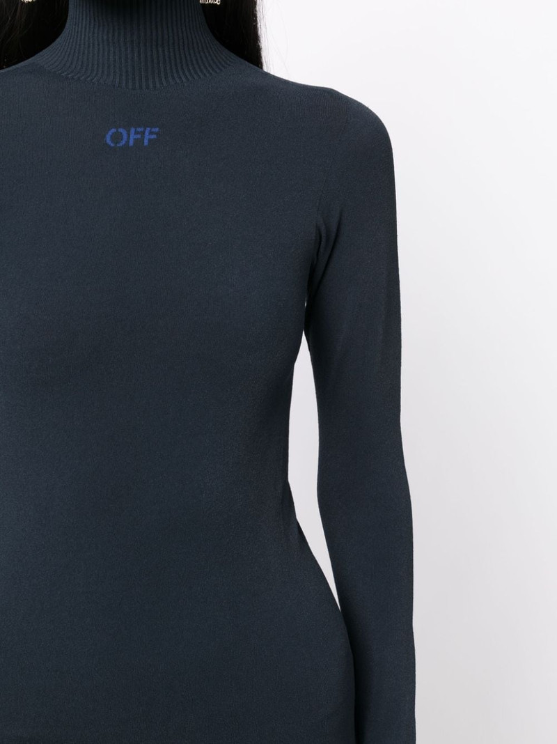 long-sleeve funnel-neck dress 5