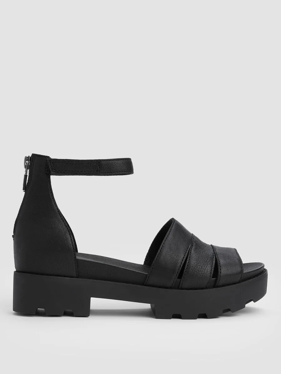 Heir Tumbled Leather Wedge Sandal - 1