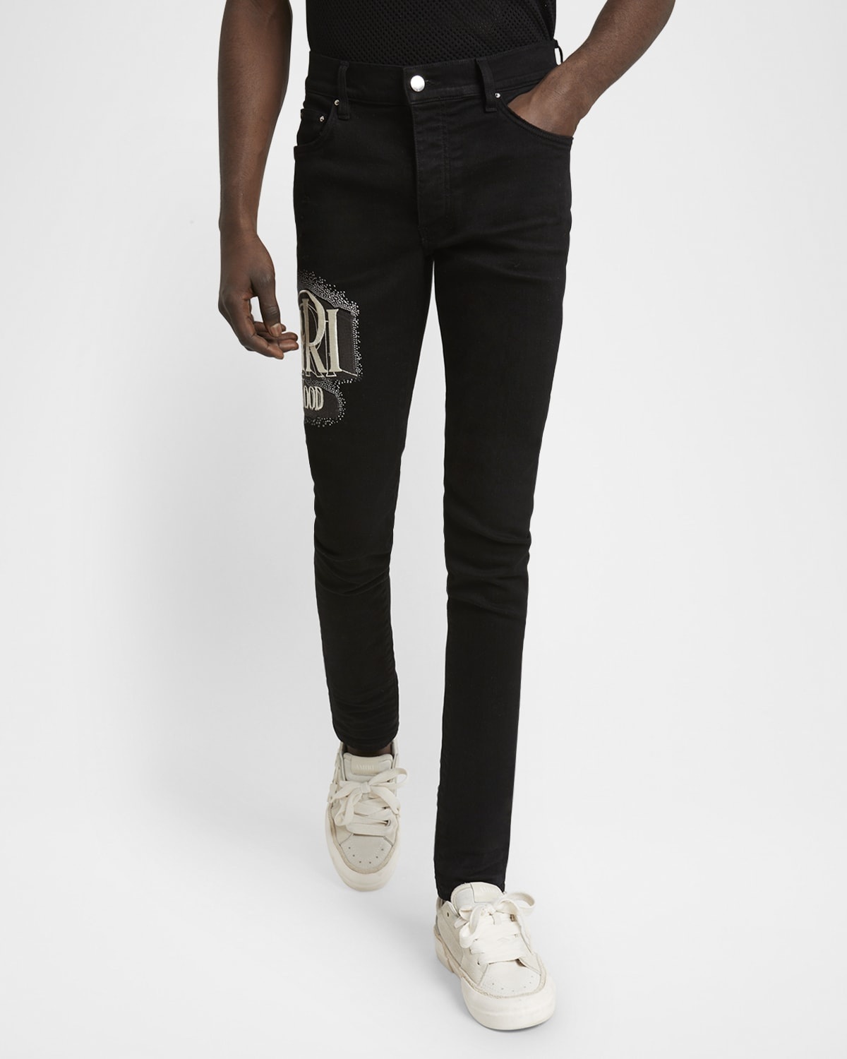 Men's Crystal-Embellished Skinny Jeans - 7