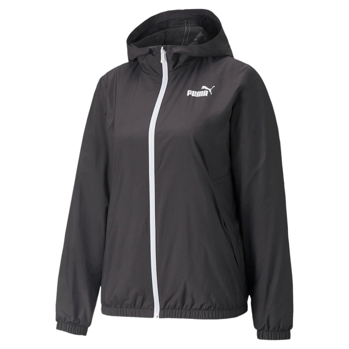 (WMNS) PUMA Essential Solid Windbreaker Jacket 'Black' 847494-01 - 1