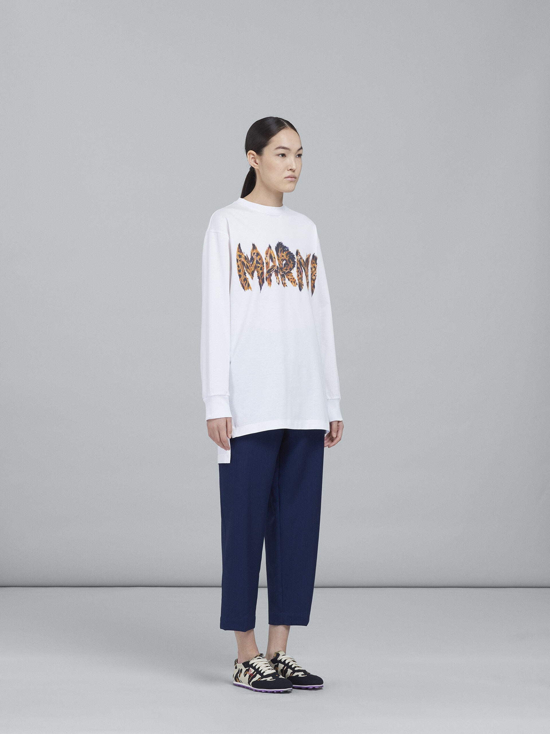 BLUE TROPICAL WOOL CROPPED PANTS - 5