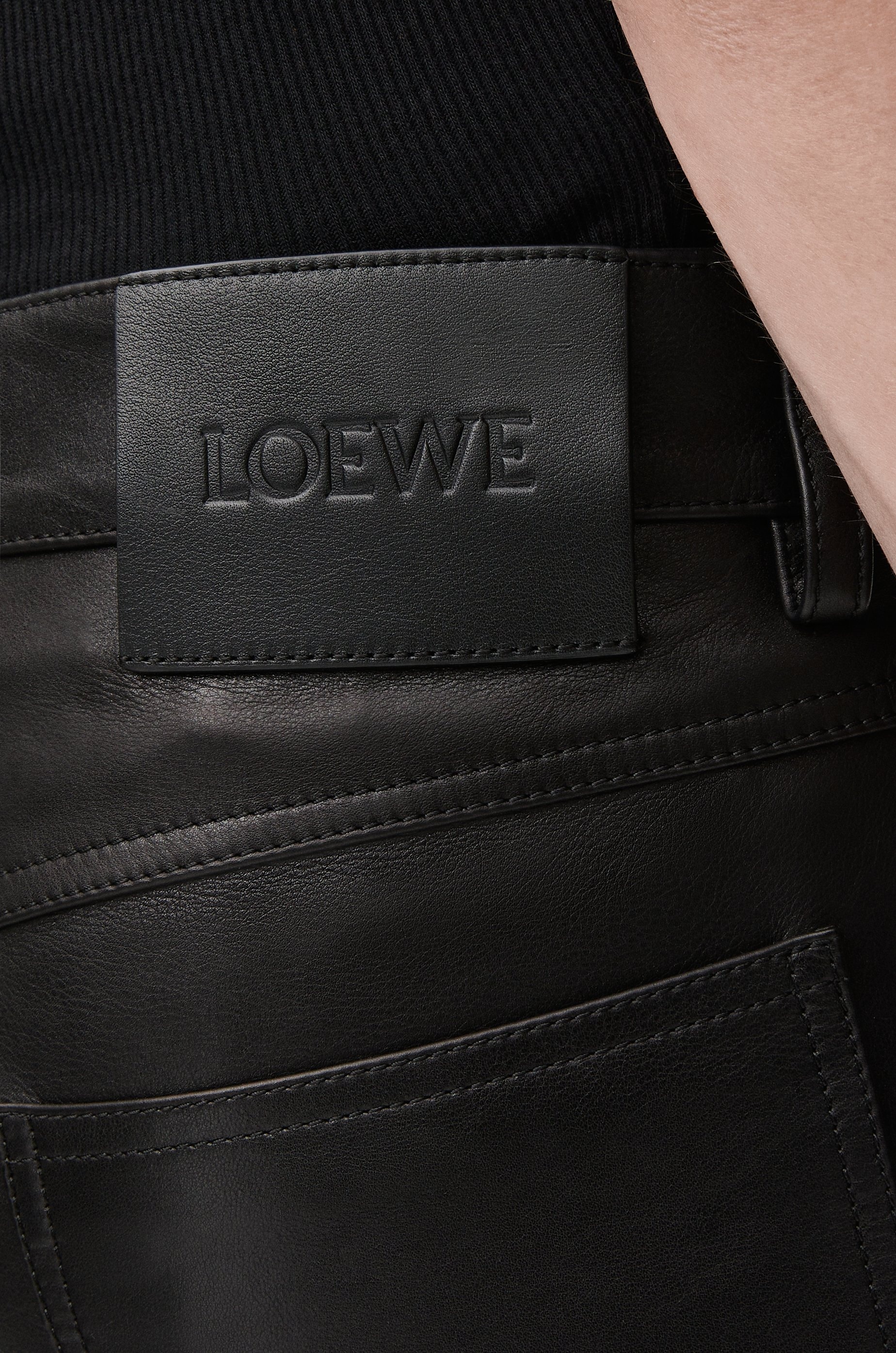 Straight leg trousers in nappa calfskin - 5