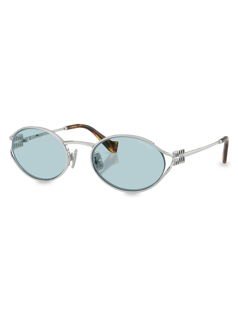 Women's 54MM Metal Round Sunglasses - Silver Blue 1