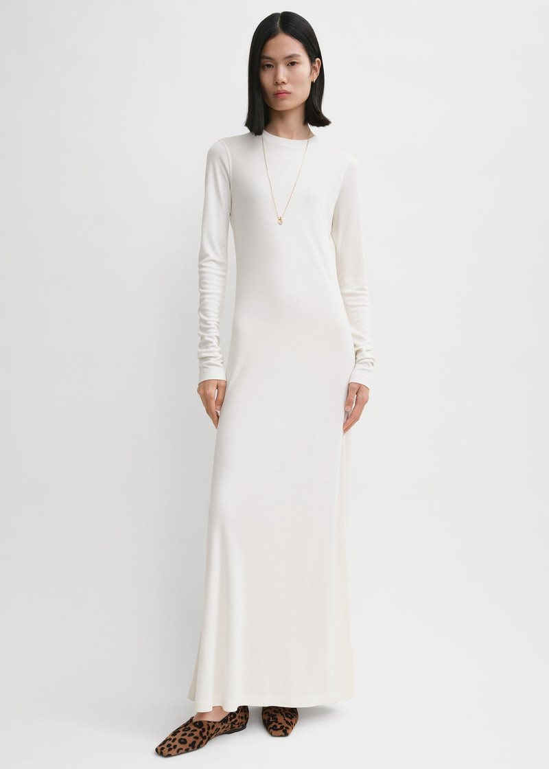 Totême Long-sleeve jersey dress meringue outlook