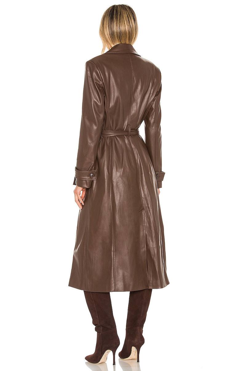 Faux Leather Trench Coat 4