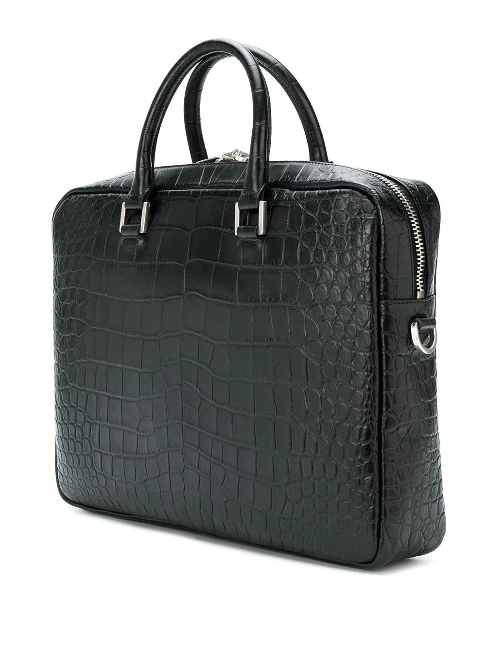 crocodile embossed briefcase - 3