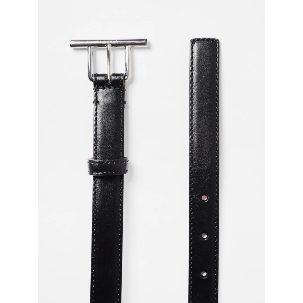 BLACK LEATHER TBAR BUCKLE BELT - 3