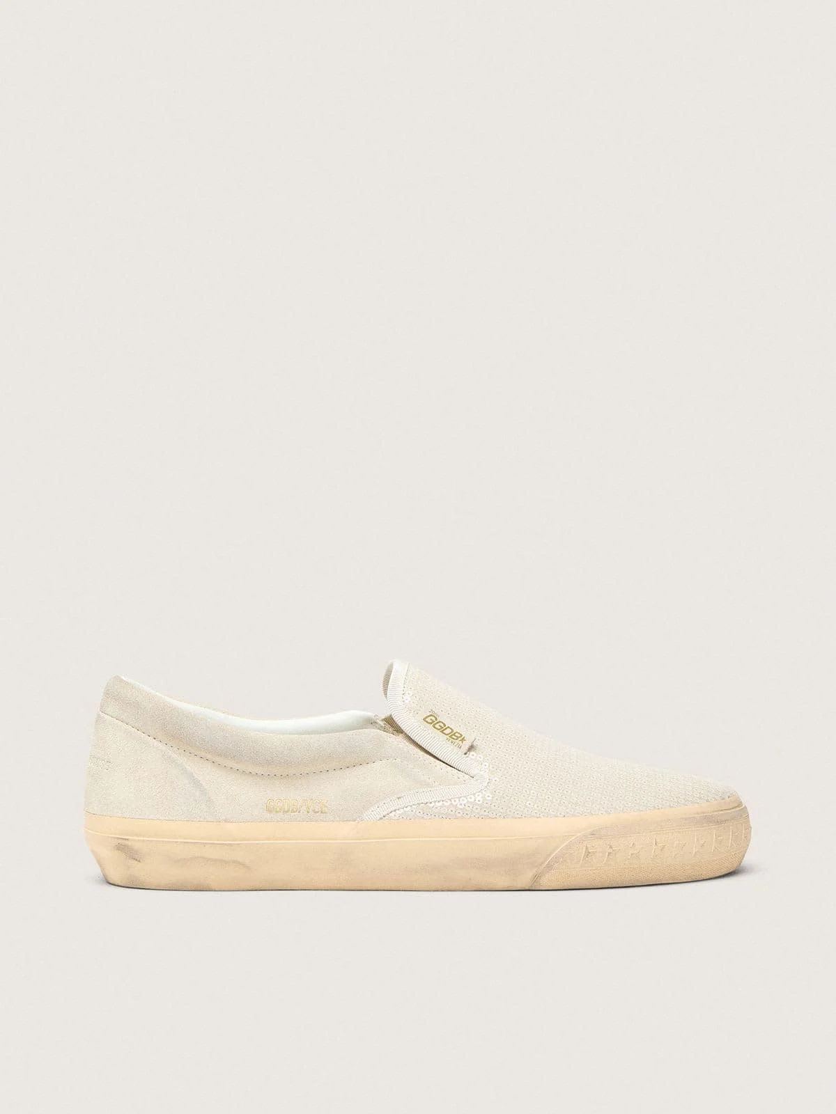 Women’s VCE Penstar in beige suede and pearl-colored sequins - 1