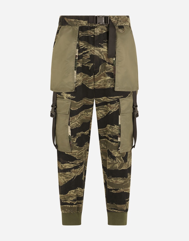 Cotton jogging pants with camouflage print - 3