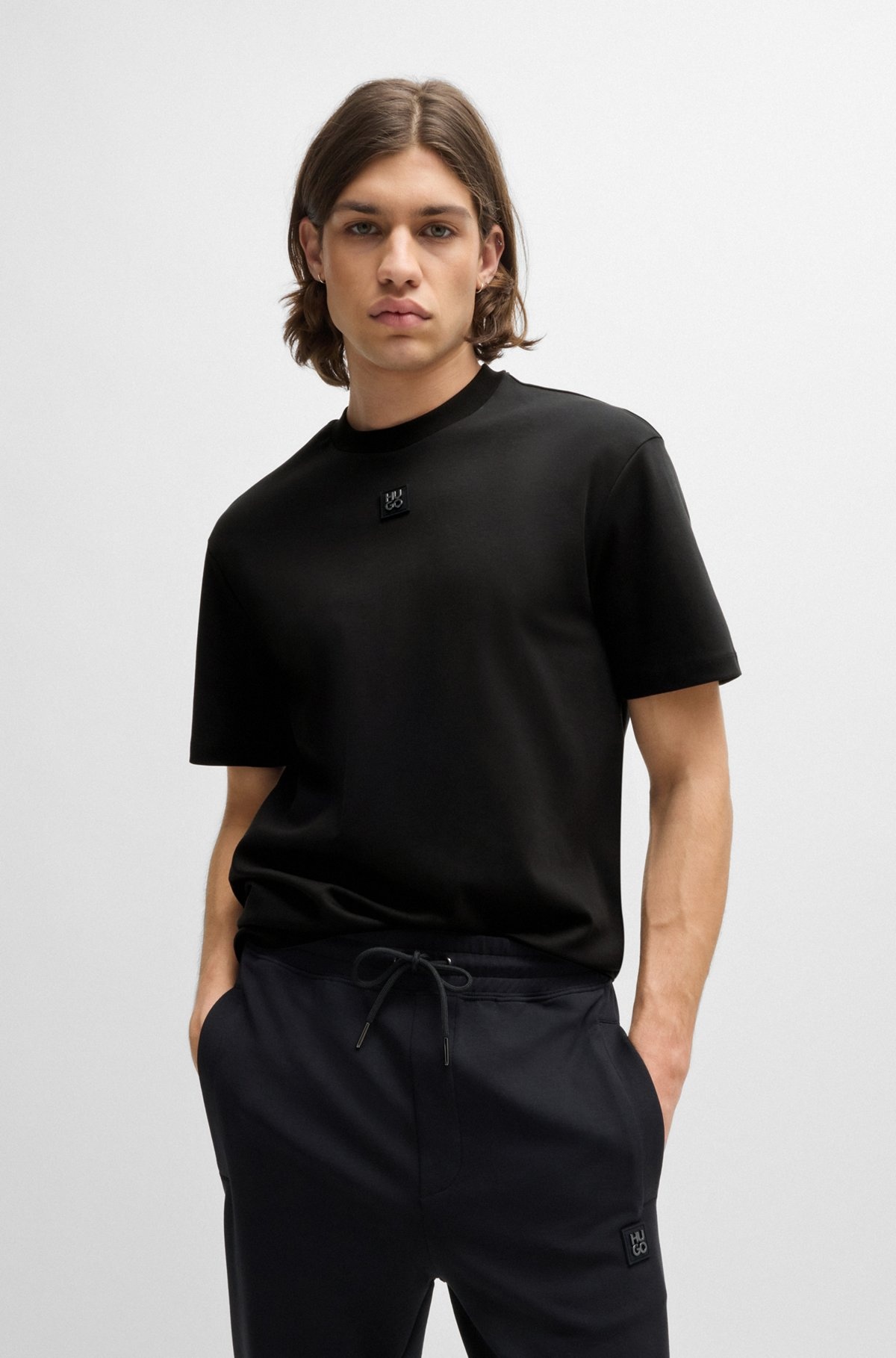 INTERLOCK-COTTON REGULAR-FIT T-SHIRT WITH STACKED LOGO - 2