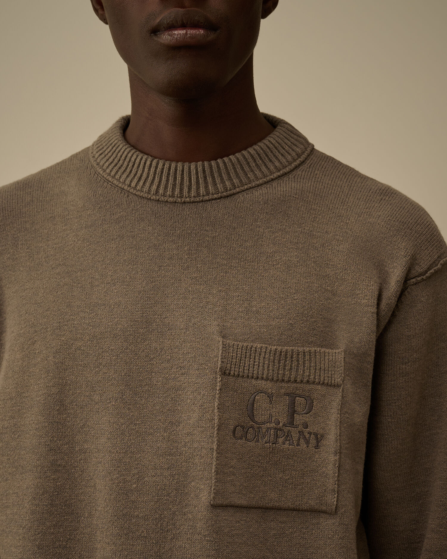 Soft Cotton Stretch Chest Pocket Crewneck Sweater - 5